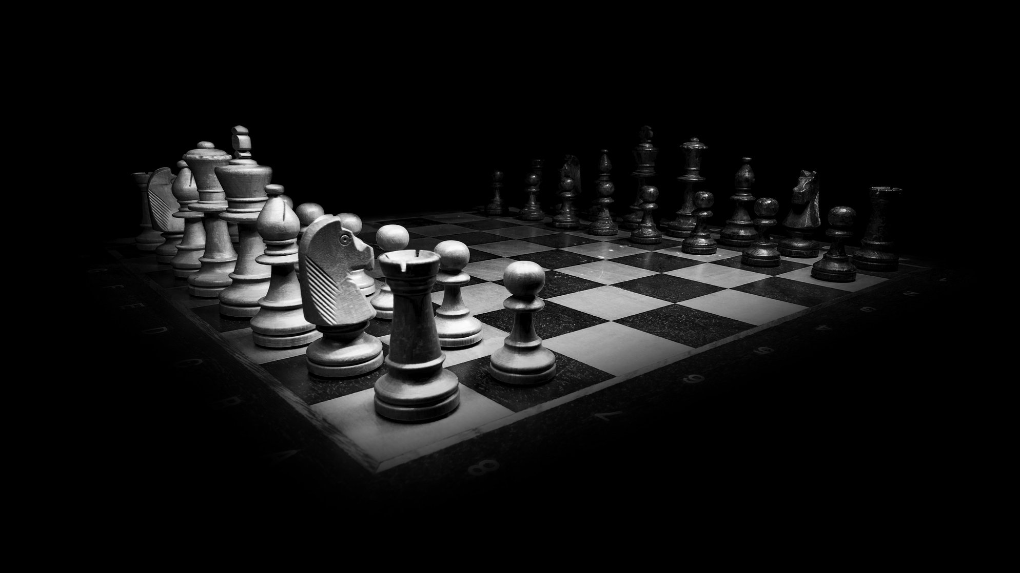 Monochrome Shot of Chessboard